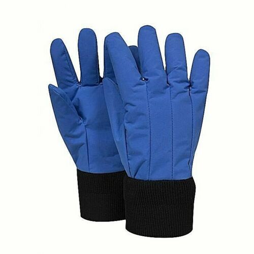 Blue-Black NSA cryogenic gloves G99CRBER wrist length on white background