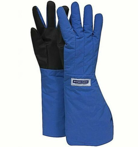 NSA blue G99CRSGPEL cryogenic gloves on white background