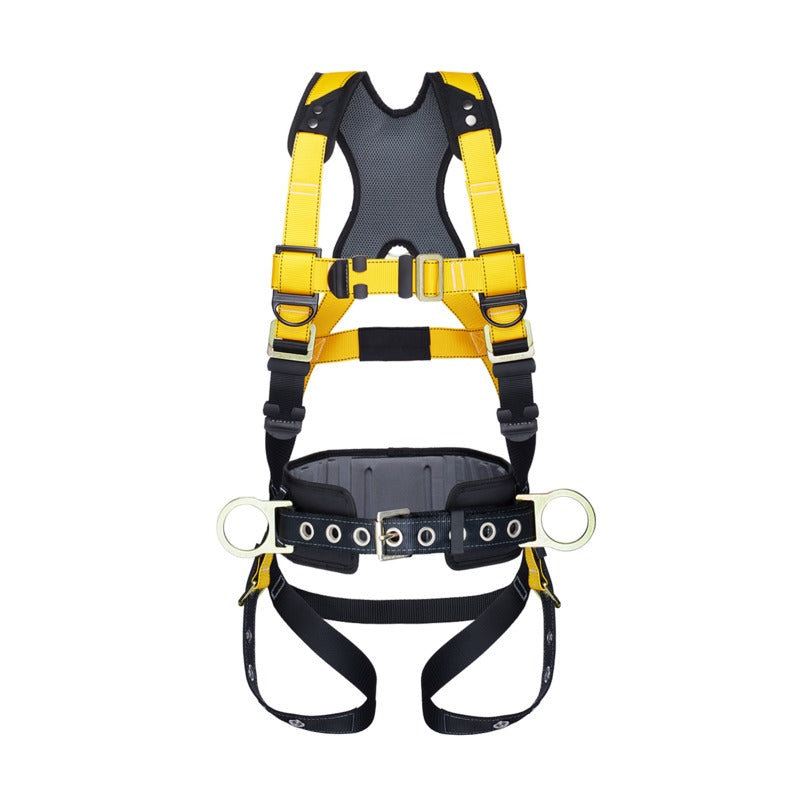 Black and yellow Guardian Fall 37193 SERIES 3 HARNESS Full Body Harness on white background