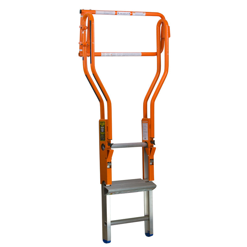 Orange and gray Guardian Fall 10798 Safe-T Self Closing Ladder Gate  on white background