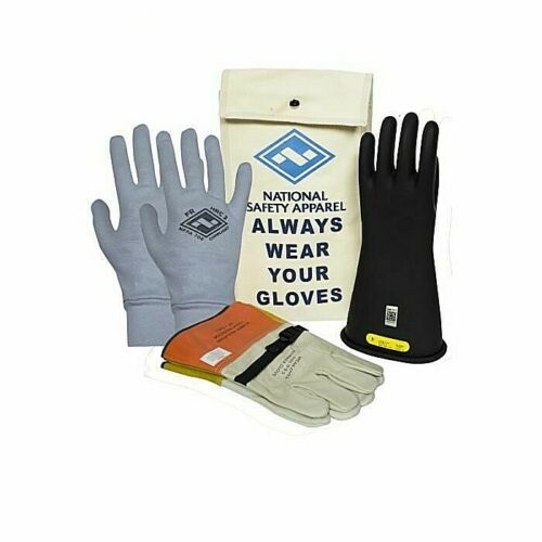 multi color NSA rubber voltage glove kit KITGC2 on white background