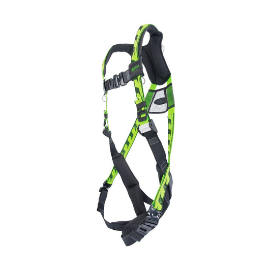 Green and black color Miller by Honeywell AAKN-QC/UBK AirCore Harness with Aluminum Hardware on white background