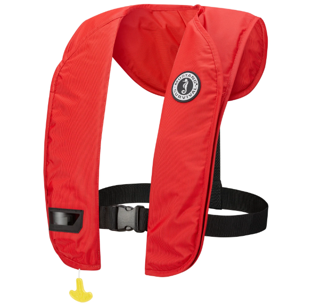 Orange Mustang Survival MD201603 Front-Entry Automatic Inflatable PFD on white background