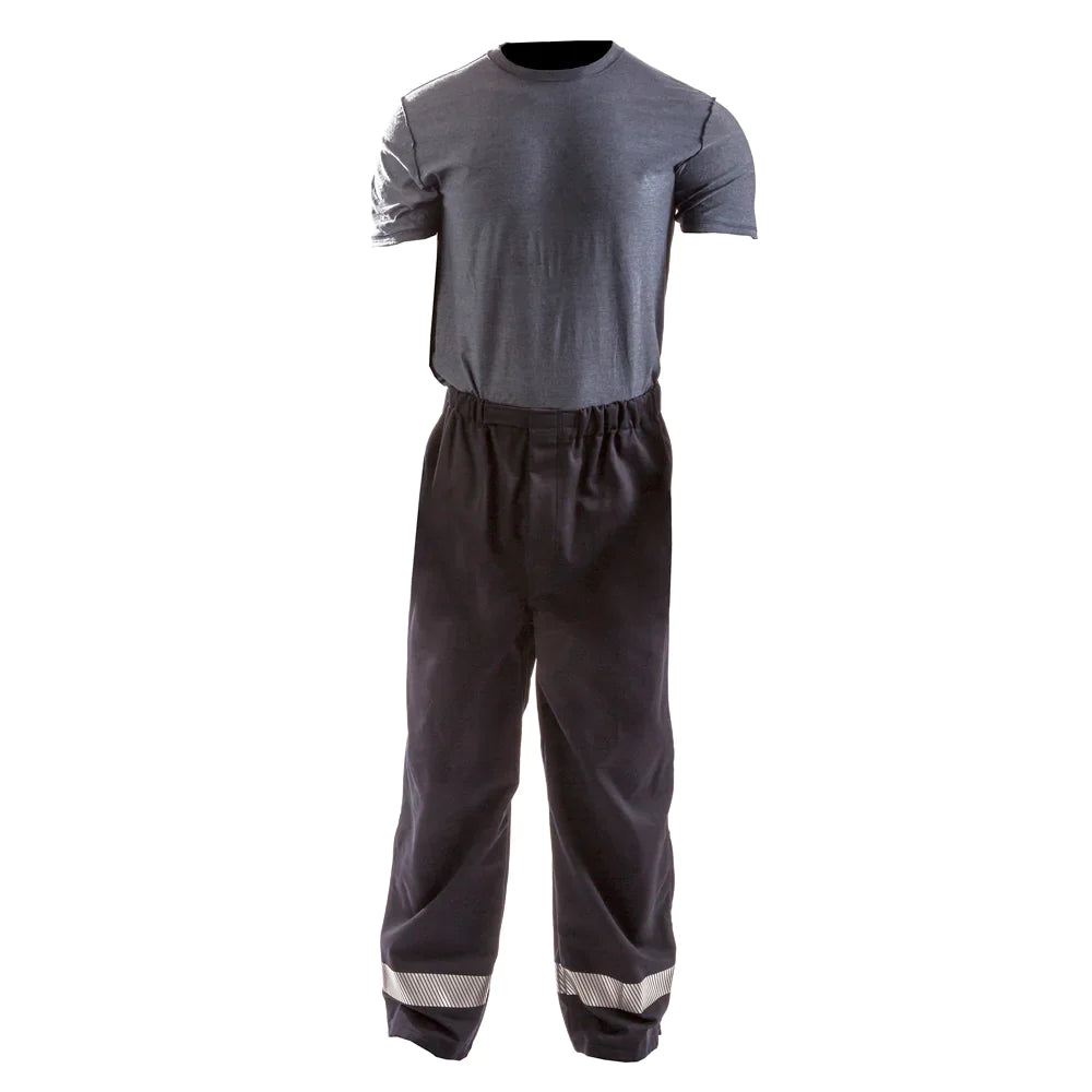 black and silver reflective Enespro E12OPWUJB01 overpant on white background