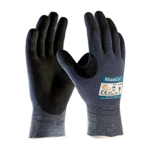 Black and gray PIP ATG 44-3745 Cut resistant gloves on white background