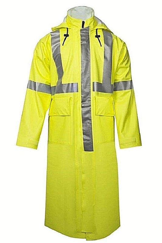 NSA yellow trench FR arc flash rainwear R31RL06 on white background