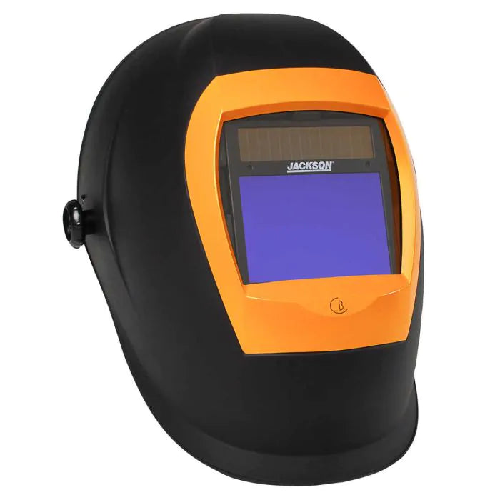 Black and orange Jackson Kimberly Clark SureWerx 46157 Bh3 Weld Helmet on white background