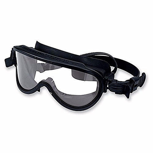 Black frame clear lens A-TAC Paulson firefighter goggles on white background