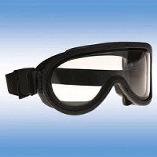Black with clear lens tactical goggles Paulson 9500100 on white background