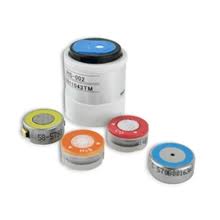 Multi color RKI gas sensors  DES-3311-1 on white background